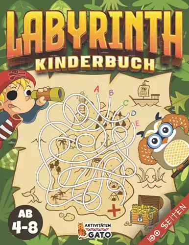 Labyrinth buch ab 4: Labyrinth rätsel für kinder ab 4-8 jahre | Labyrinthe ab 4 jahre spiel kinder | Block Vorschule Rätselspaß Rätselheft kinder ab 5