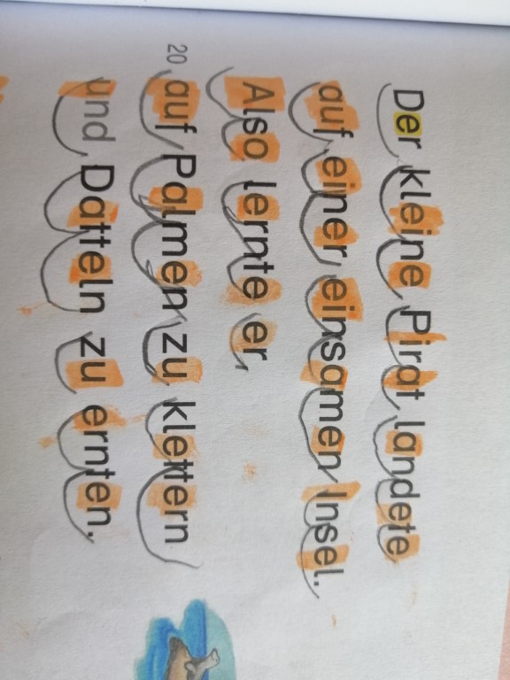 Wir betonen Wörter beim Lesen nach Silben, weshalb es sinnvoll ist, diese möglichst von Anfang an als zusammengehörende Wortbestandteile zu erkennen.
